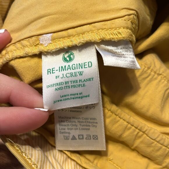 J. Crew Yellow Bermuda Shorts Casual Cotton Blend - Picture 3 of 9